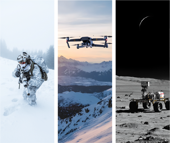Solider, Drone, Lunar Rover